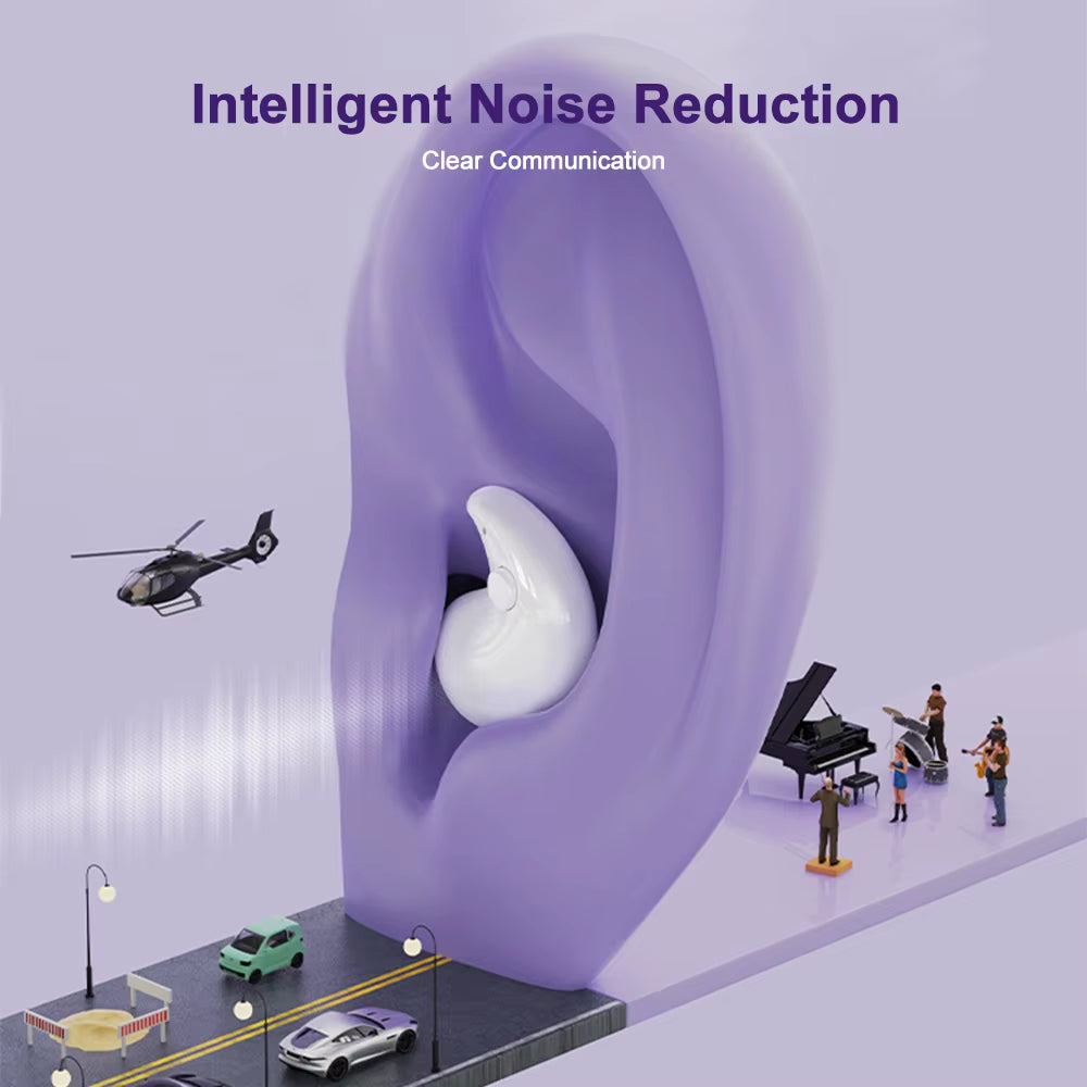 Mini Deep Sleep Earbuds Bluetooth 5.3 Waterproof Earphone Noise Reduction Hidden Sports Headset Invisible Sleep Headphones