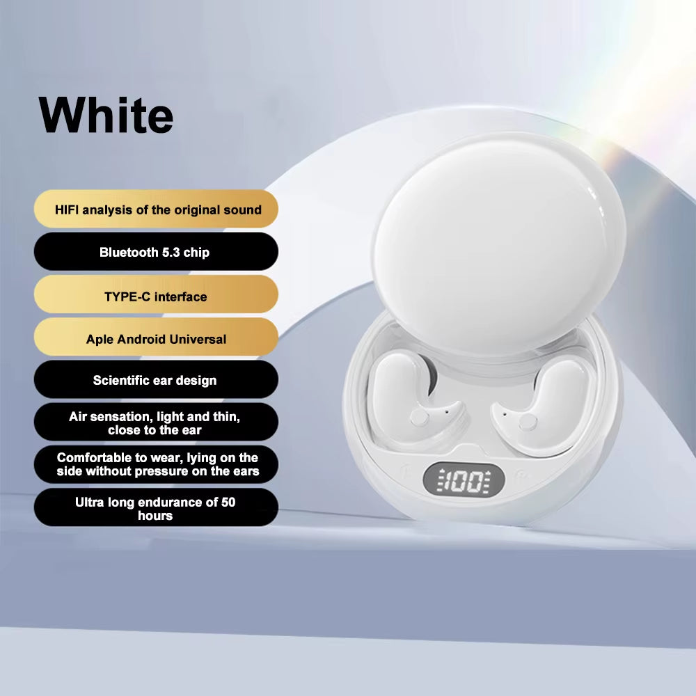 Mini Deep Sleep Earbuds Bluetooth 5.3 Waterproof Earphone Noise Reduction Hidden Sports Headset Invisible Sleep Headphones
