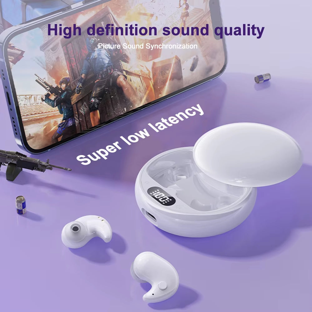 Mini Deep Sleep Earbuds Bluetooth 5.3 Waterproof Earphone Noise Reduction Hidden Sports Headset Invisible Sleep Headphones