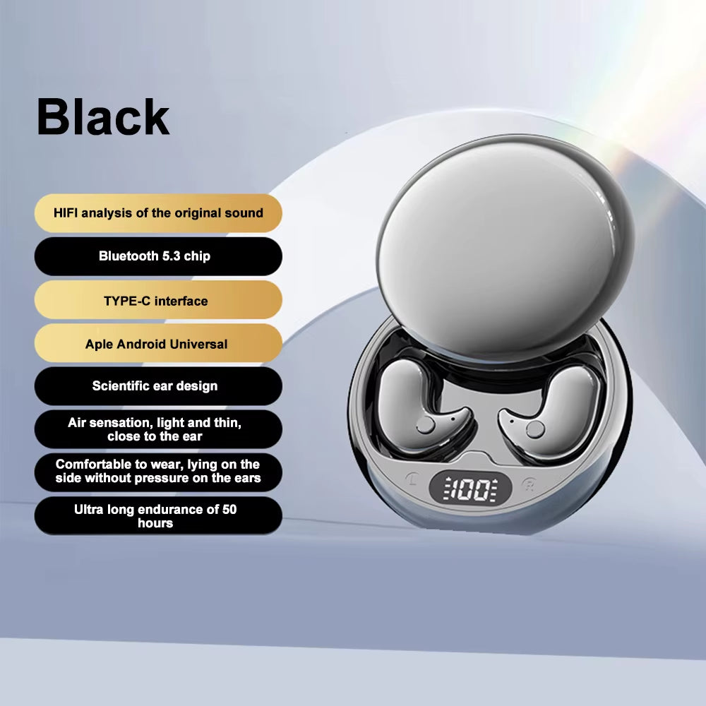 Mini Deep Sleep Earbuds Bluetooth 5.3 Waterproof Earphone Noise Reduction Hidden Sports Headset Invisible Sleep Headphones